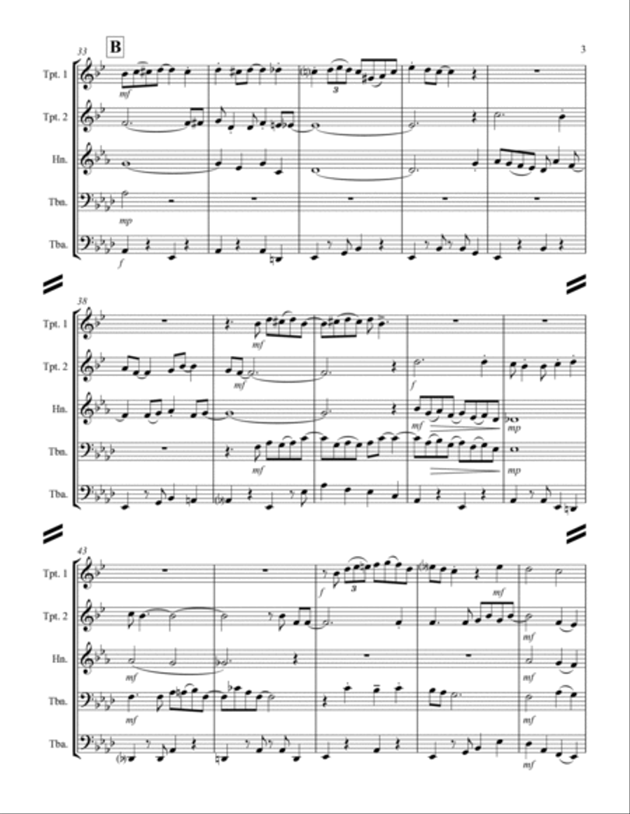 A Closer Walk With Thee (for Brass Quintet) Brass Quintet scores gallery preview page 4