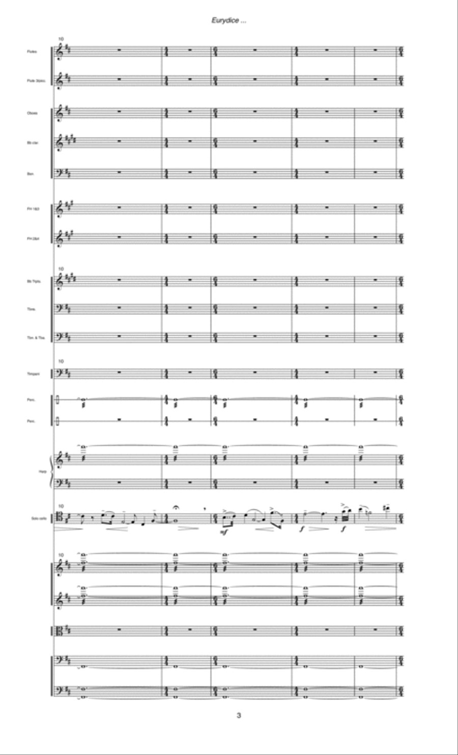 Eurydice ... a tone poem for cello and orchestra (1995) Full Orchestra scores gallery preview page 5