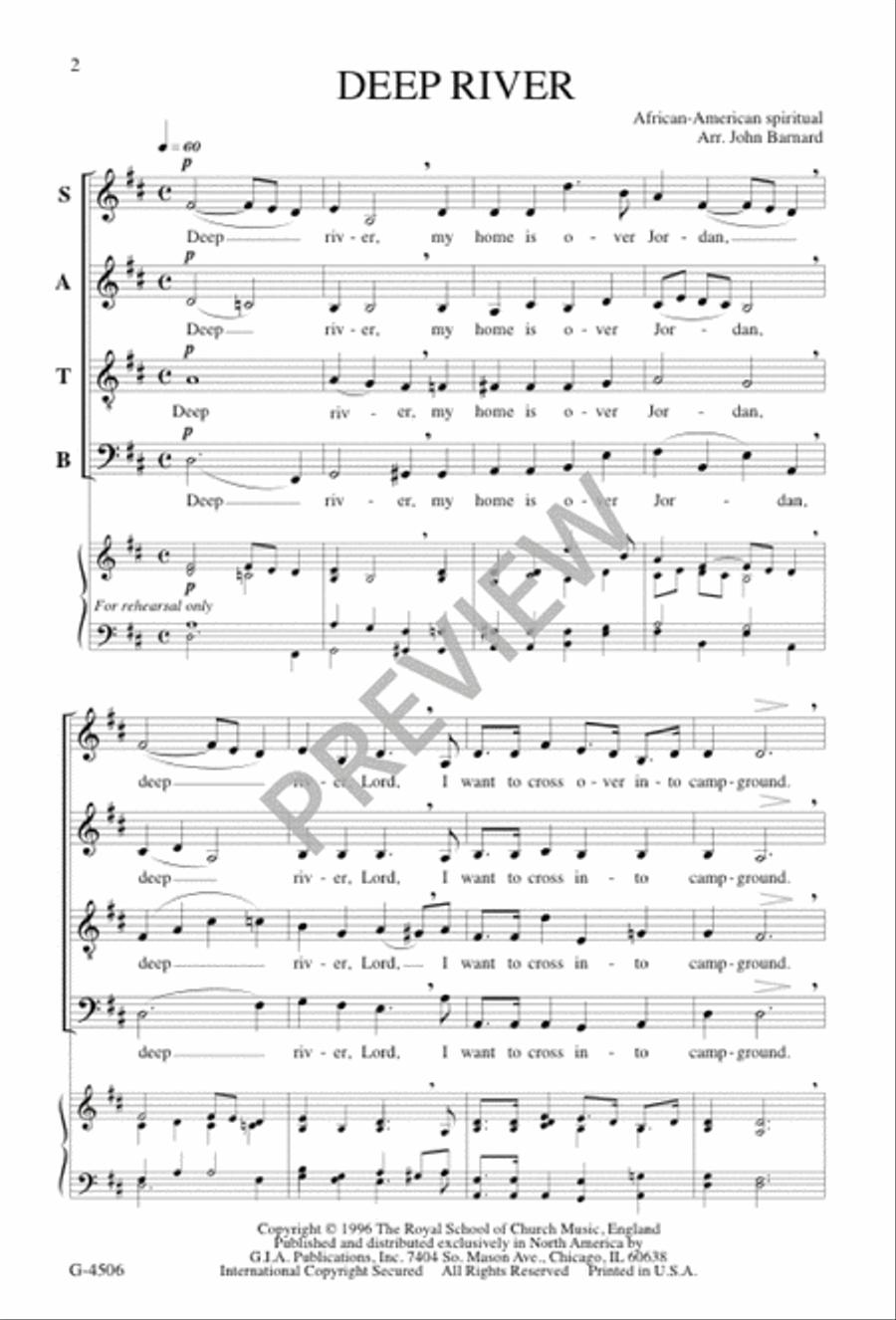 Deep River 4-Part scores gallery preview page 2