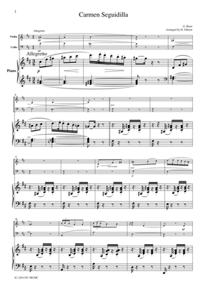 Book cover for Bizet Seguidilla from Carmen, for piano trio, PB303