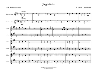 Book cover for Jingle Bells- Soprano Sax and Bari Sax Duet