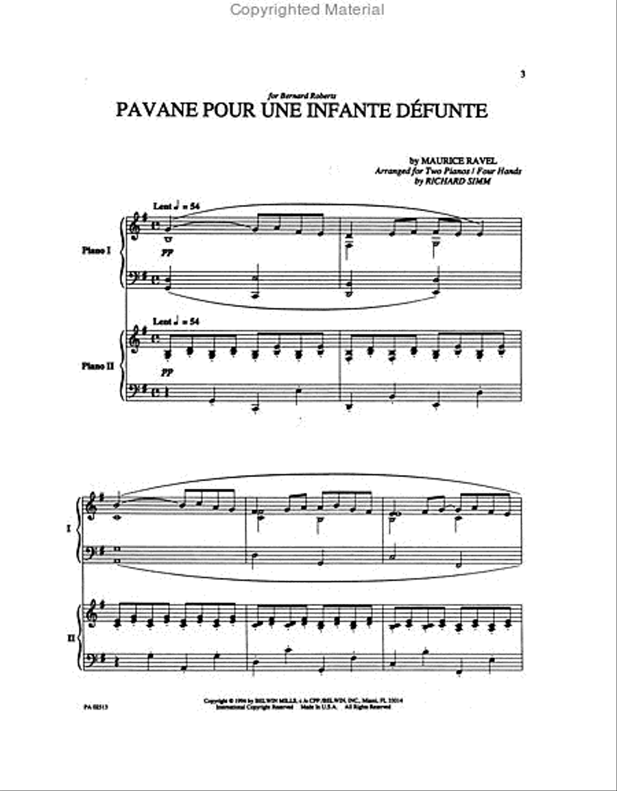 Pavane Pour une Infante Defunte Small Ensemble scores gallery preview page 2