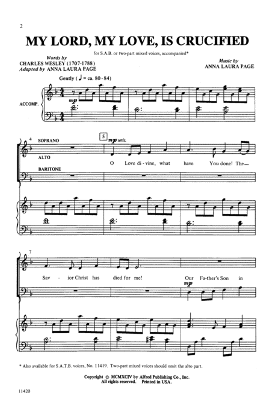 My Lord, My Love, Is Crucified 3-Part scores gallery preview page 2