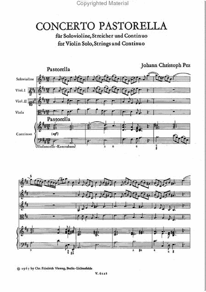 Concerto pastorella fur Solo-Violine und Streicher
