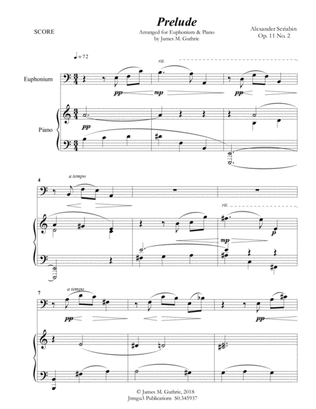 Scriabin: Prelude Op. 11 No. 2 for Euphonium & Piano
