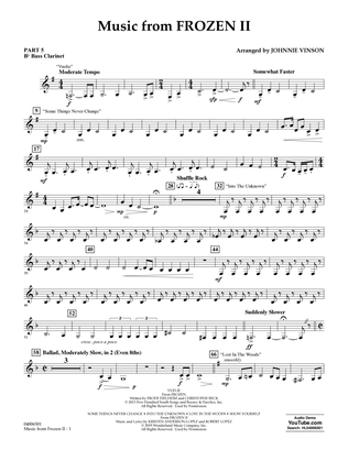 Book cover for Music from Disney's Frozen 2 (arr. Johnnie Vinson) - Pt.5 - Bb Bass Clarinet