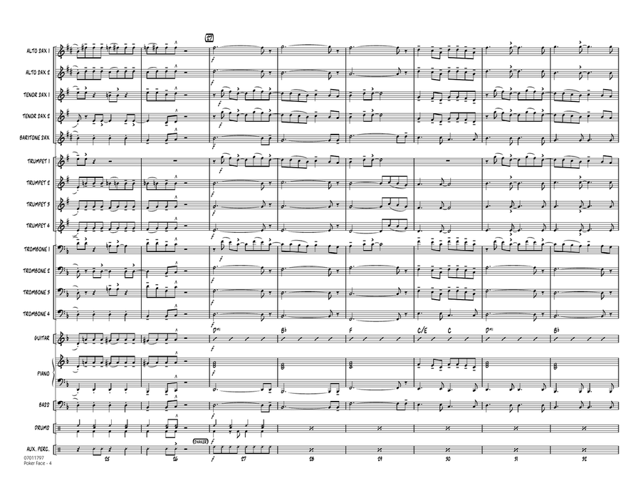Poker Face - Full Score Poker Face - Full Score Jazz Ensemble scores gallery preview page 4