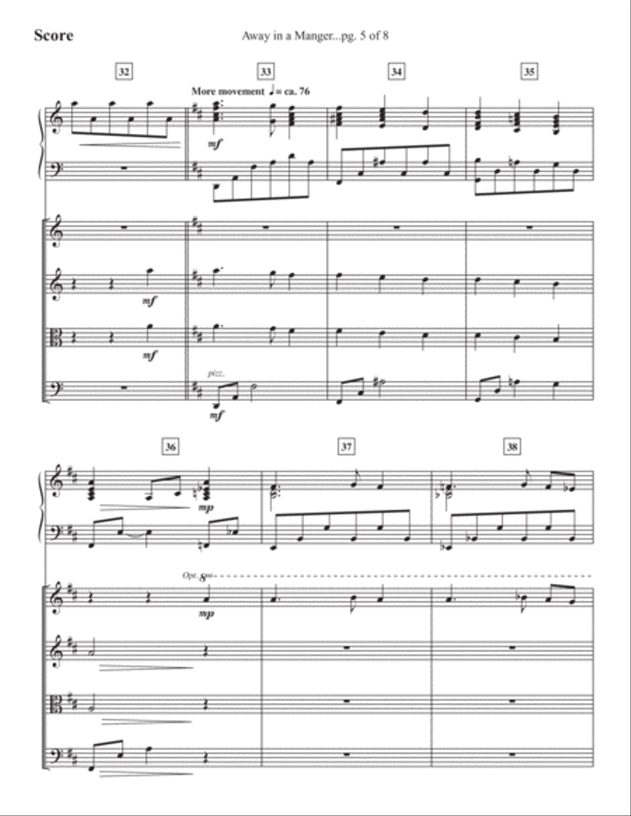 Away in a Manger Piano Quintet scores gallery preview page 5