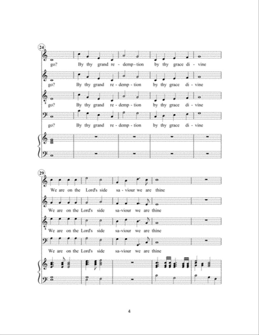 Who is on the Lord's side 4-Part scores gallery preview page 4