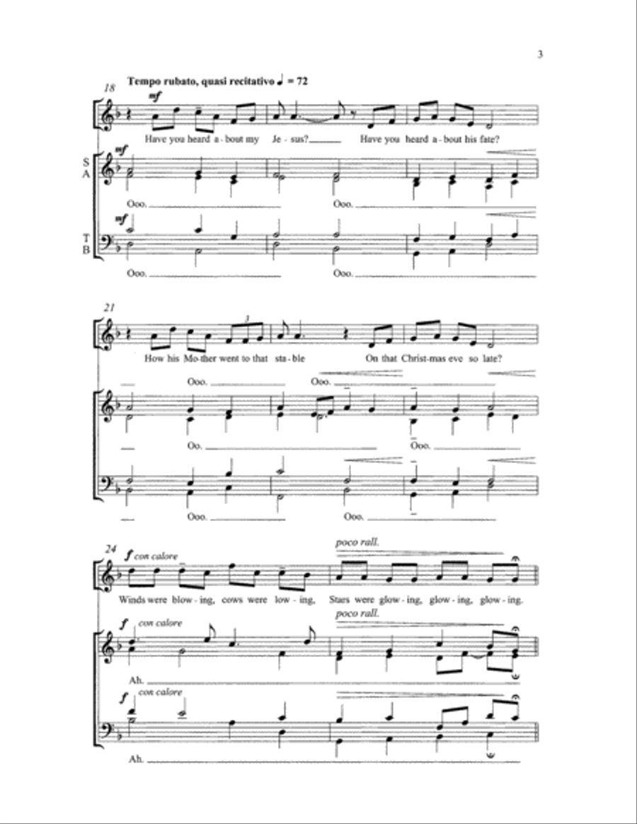 Jesus, Jesus, Rest Your Head 4-Part scores gallery preview page 4