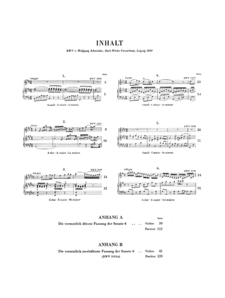 6 Sonatas for Violin and Piano (Harpsichord) BWV 1014-1019