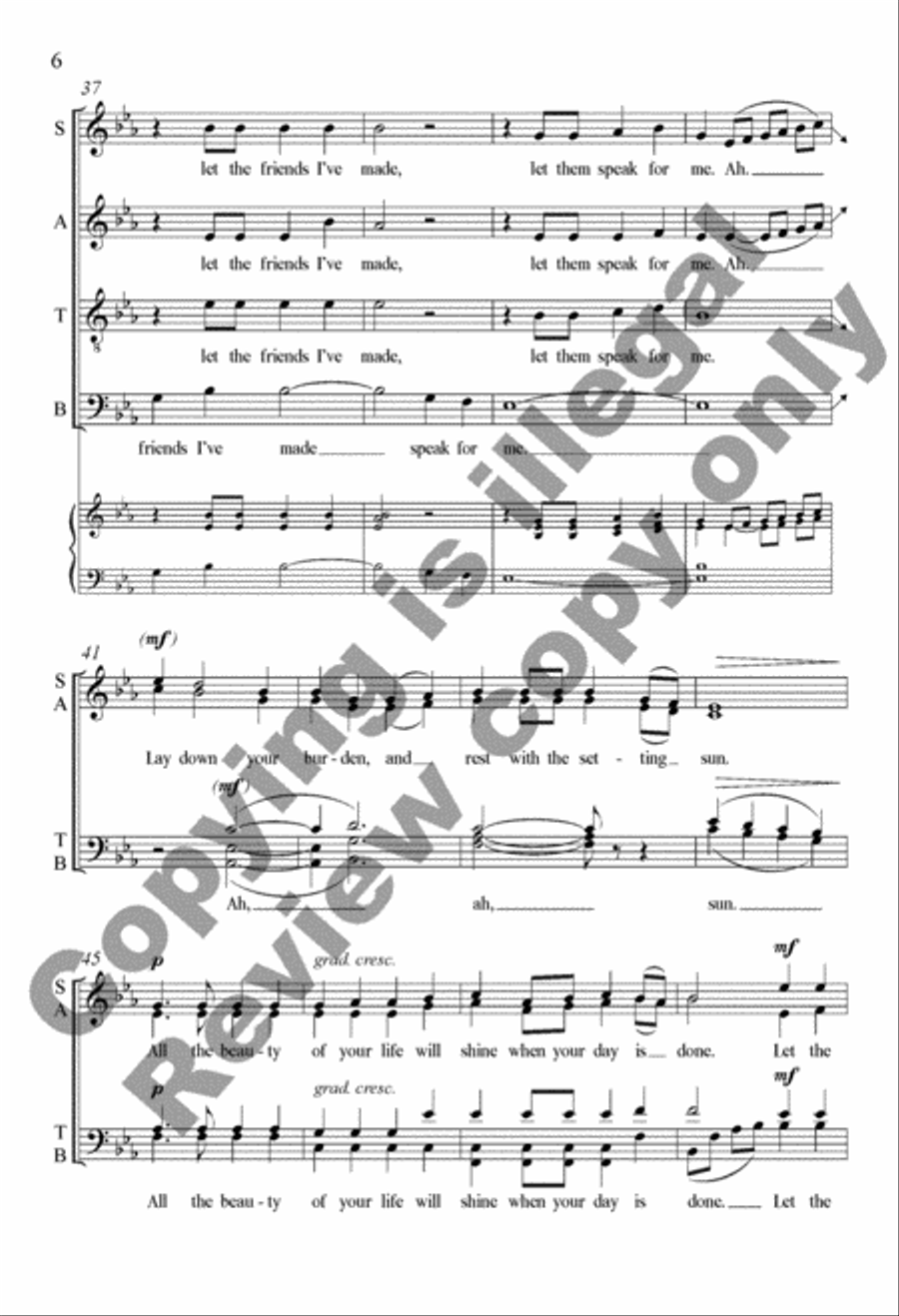 Let the Life I've Lived Speak for Me 4-Part scores gallery preview page 7