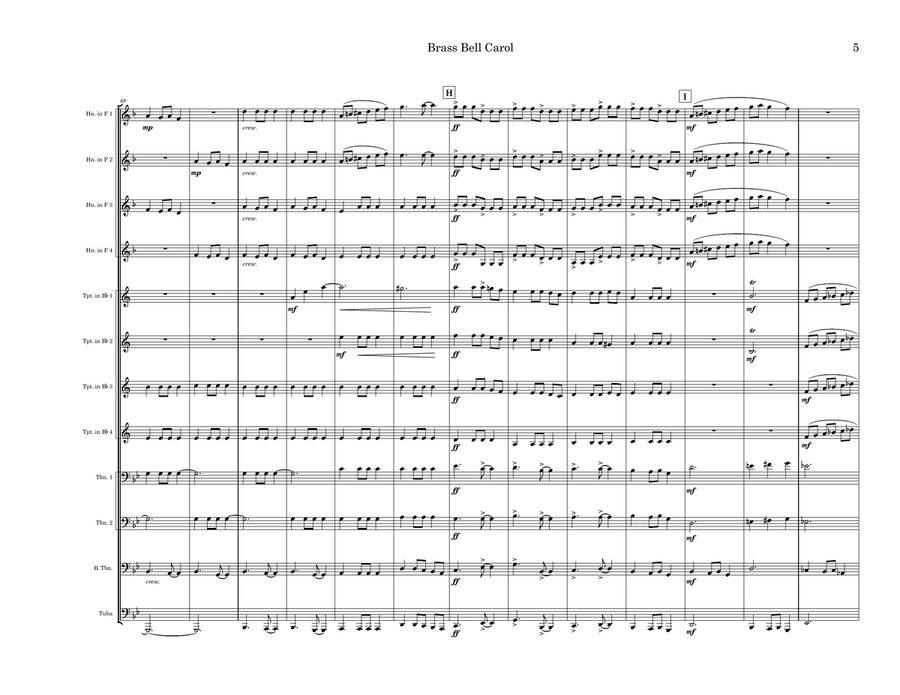 Brass Bell Carol Brass Ensemble scores gallery preview page 5