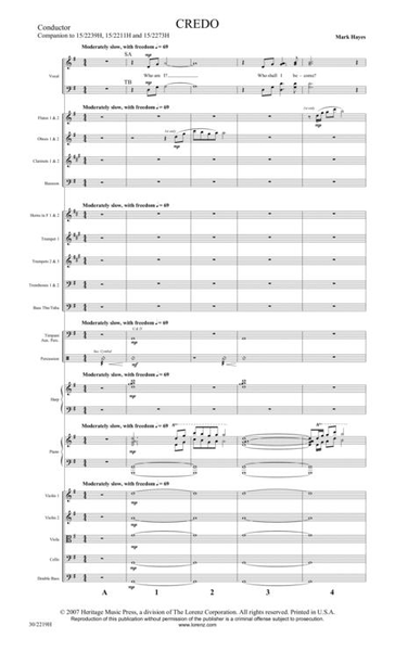 Credo - Full Orchestral Score and Parts
