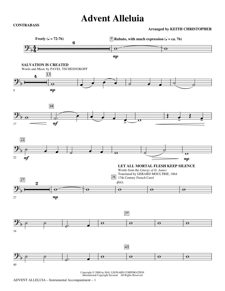 Advent Alleluia - String Bass Choir scores gallery preview page 1