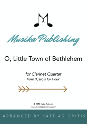 Book cover for O Little Town of Bethlehem - Clarinet Quartet