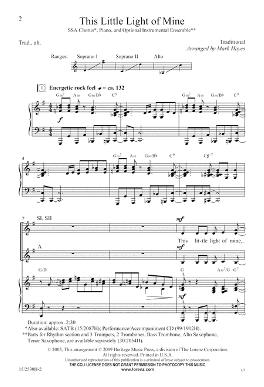 This Little Light of Mine SSA scores gallery preview page 3