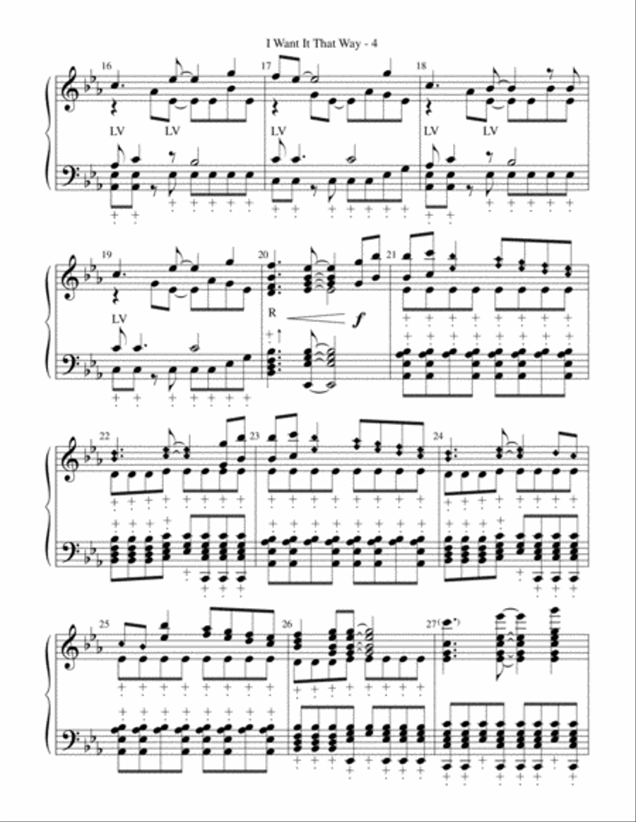 I Want It That Way Handbell Choir scores gallery preview page 4