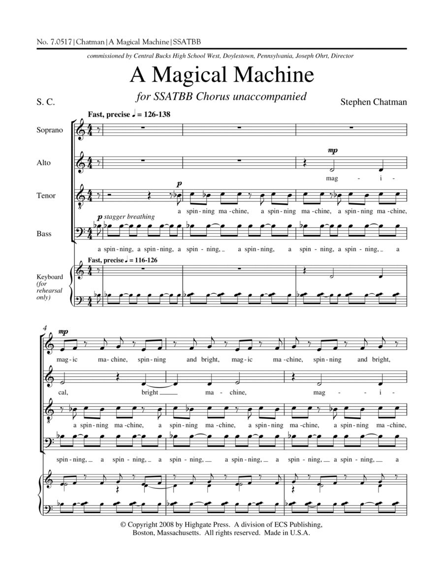 A Magical Machine SSATBB scores gallery preview page 1