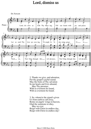 Lord, dismiss us. A new tune to a wonderful old hymn.