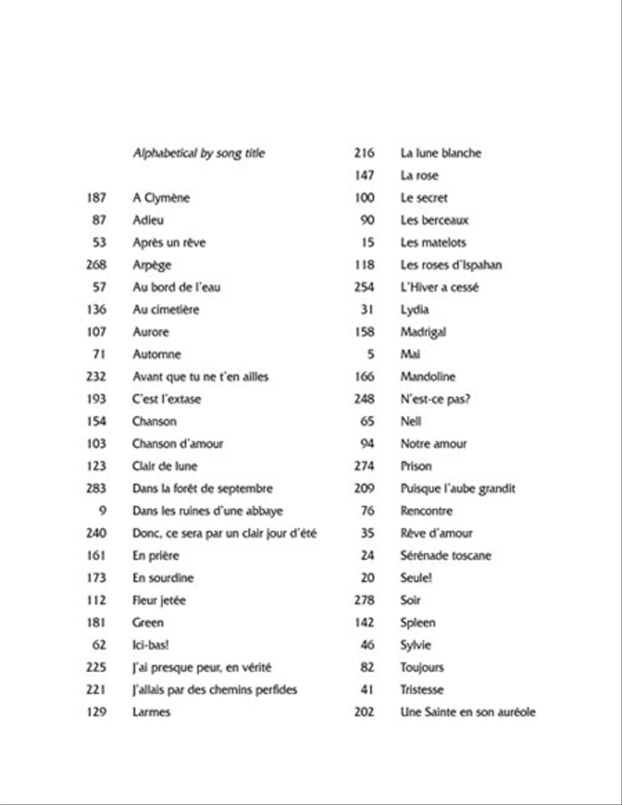Gabriel Fauré: 50 Songs Medium Voice scores gallery preview page 4