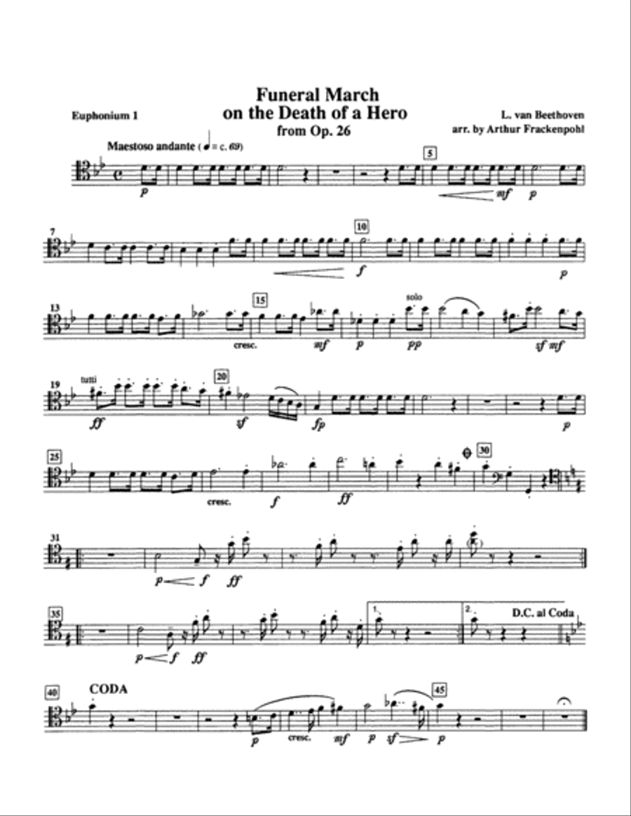 Funeral March on the Death of a Hero Euphonium scores gallery preview page 6
