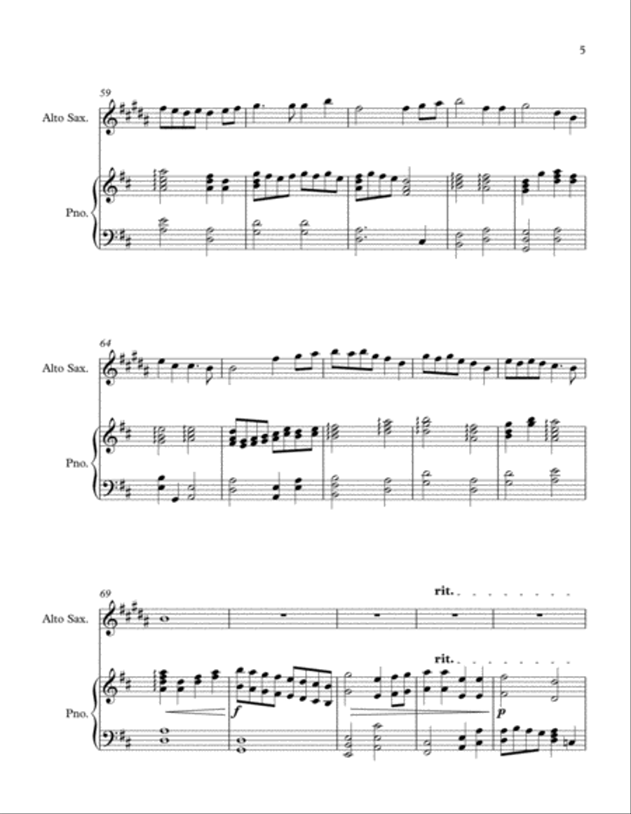 A Medley of Favourite Hymns (alto sax and piano) A Medley of Favourite Hymns (alto sax and piano) Alto Saxophone scores gallery preview page 5