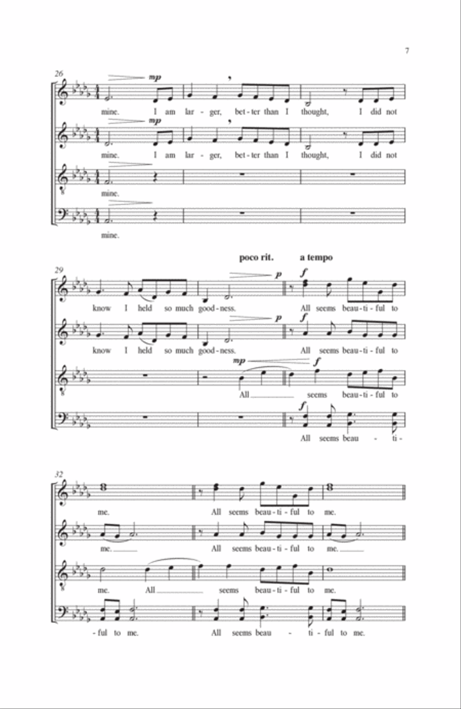 All Seems Beautiful To Me 4-Part scores gallery preview page 4