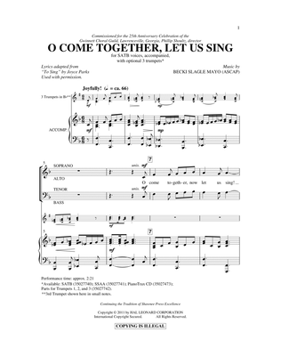 O Come Together, Let Us Sing