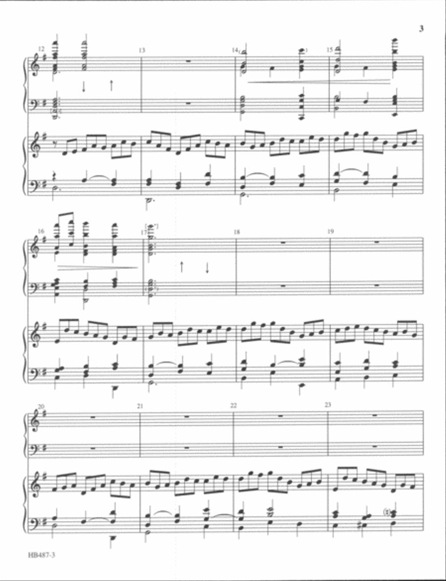 Jesu, Joy of Man's Desiring - Wagner - full score Handbell Choir scores gallery preview page 3