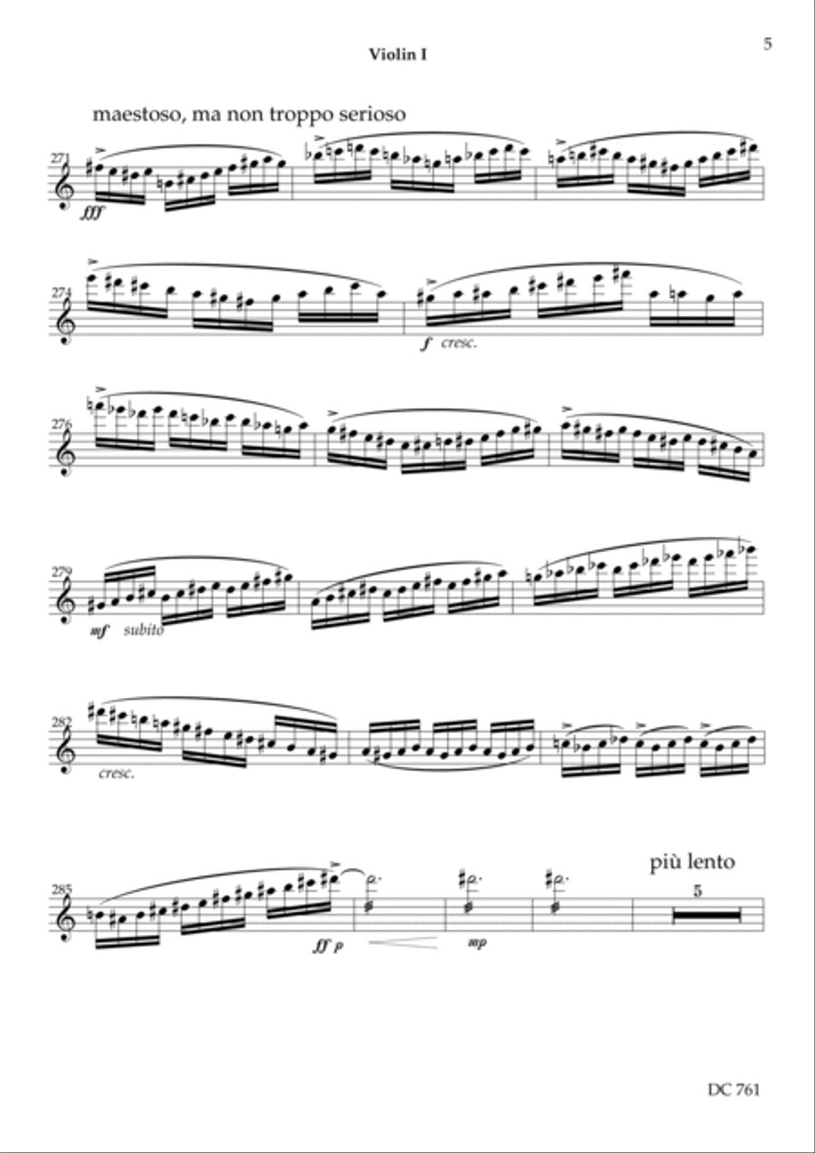 Symphony No.5 [string parts] String Quartet scores gallery preview page 5