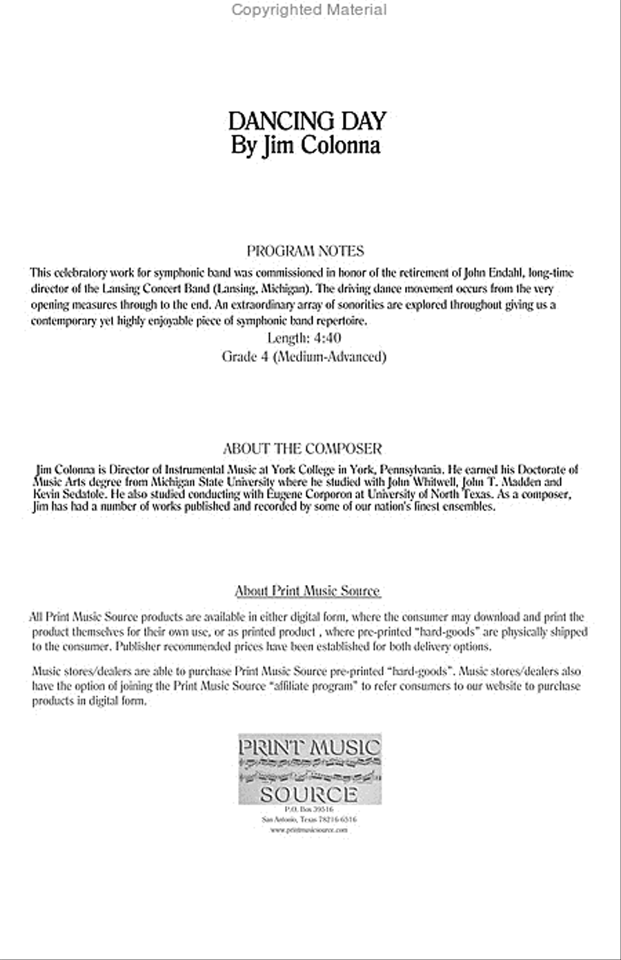 Dancing Day Concert Band scores gallery preview page 3
