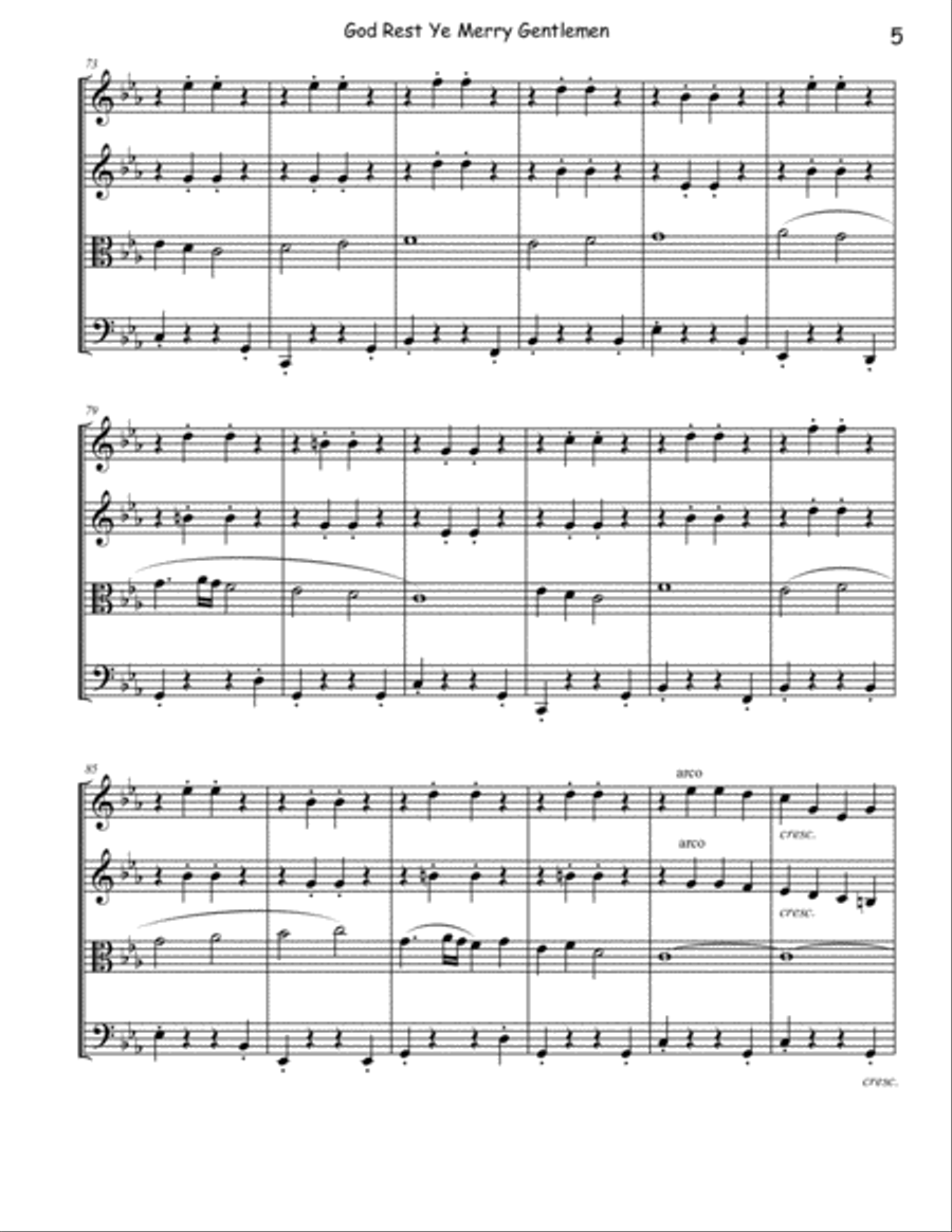 God Rest Ye Merry Gentlemen - String Quartet String Quartet scores gallery preview page 5