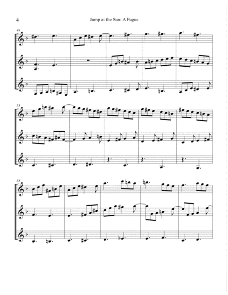 Jump at the Sun: A Fugue (for three guitars) Classical Guitar scores gallery preview page 6