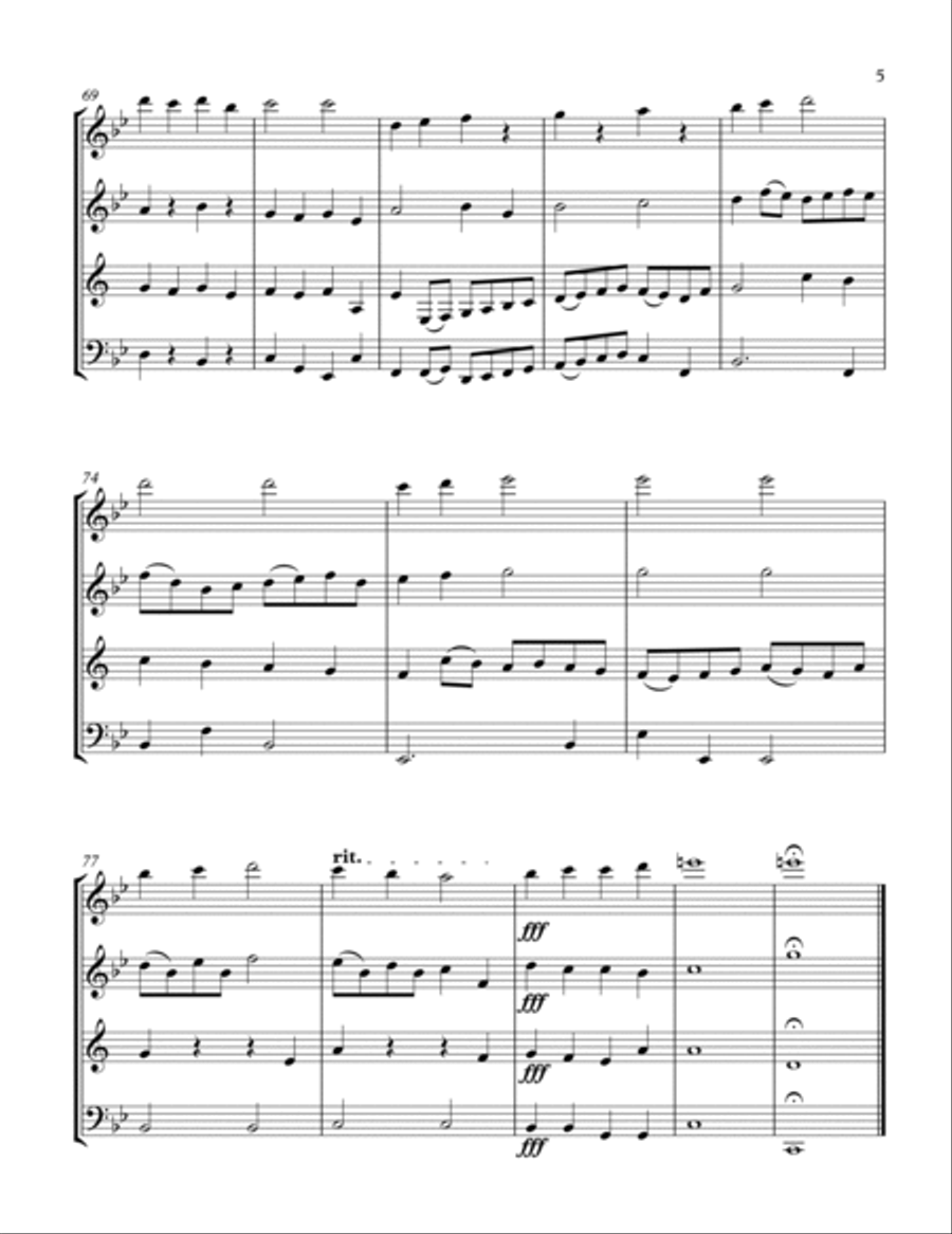 Personent hodie (for wind quartet) Woodwind Quartet scores gallery preview page 5