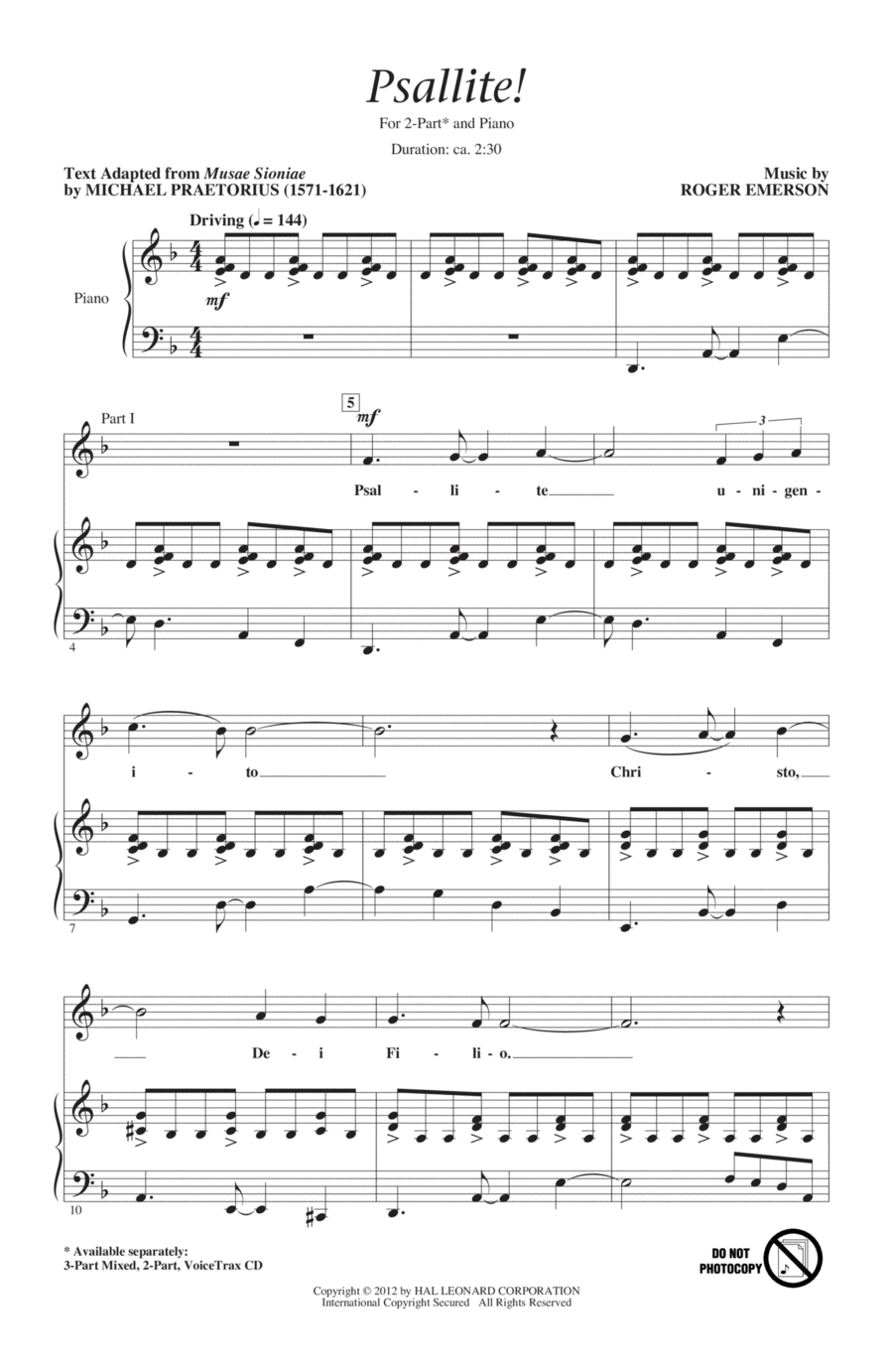 Psallite! Psallite! 2-Part scores gallery preview page 1