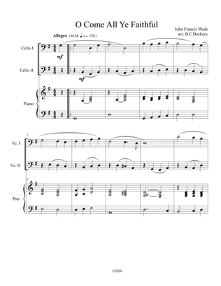 O Come All Ye Faithful (cello duet) with optional piano accompaniment
