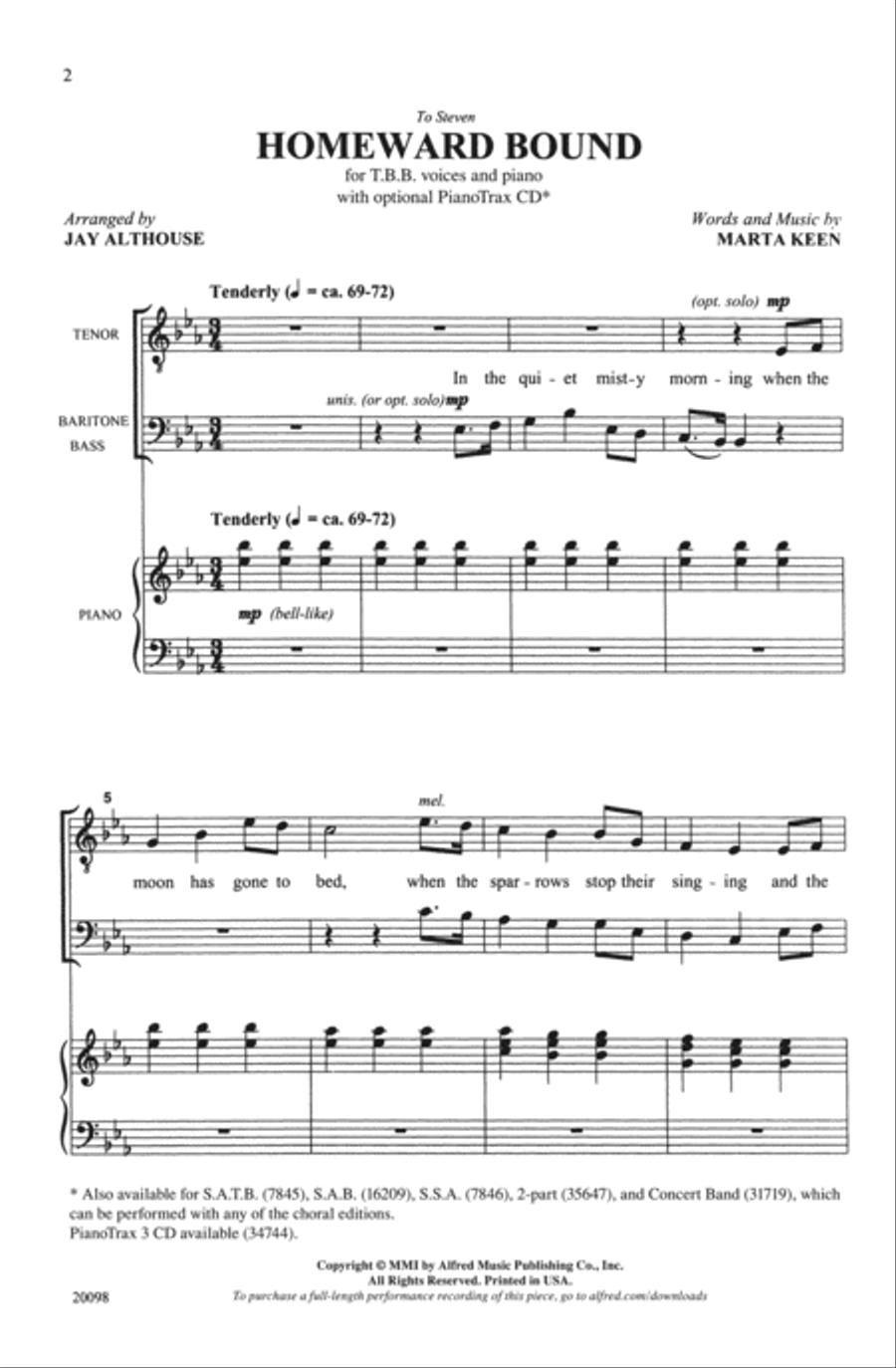 Homeward Bound Choir scores gallery preview page 1