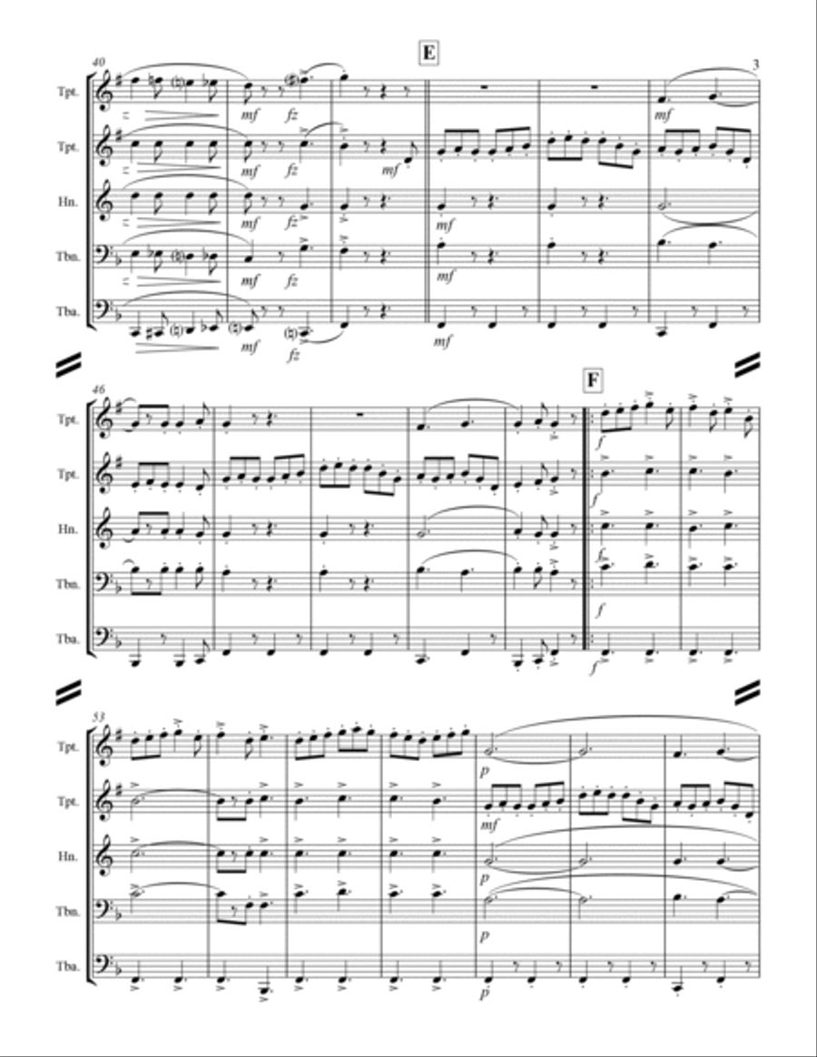 March - Garry Owen (for Brass Quintet) Brass Quintet scores gallery preview page 4