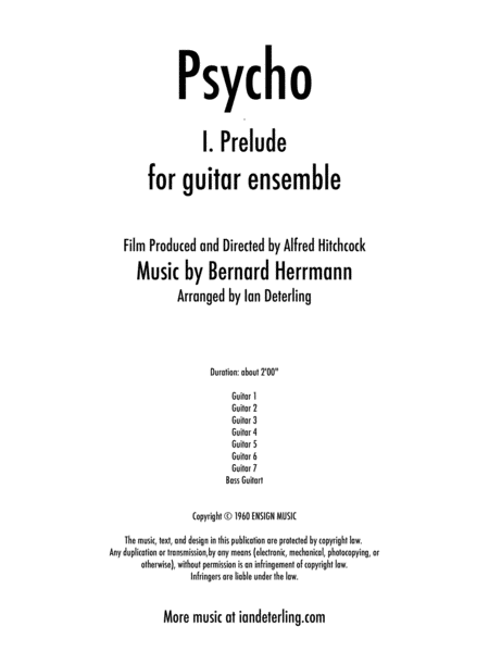Psycho - I. Prelude (Guitar Ensemble) image number null