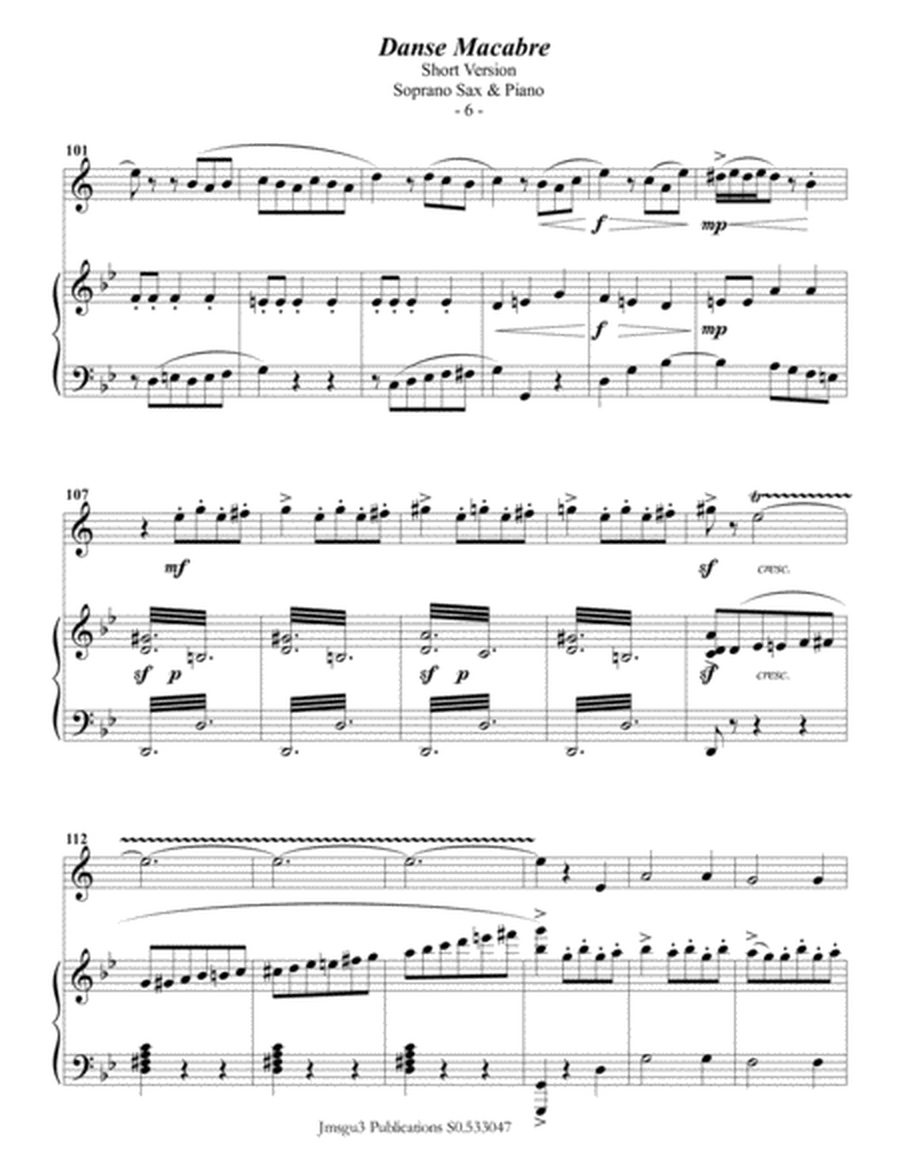 Saint-Saëns: Danse Macabre for Soprano Sax & Piano Short Version image number null