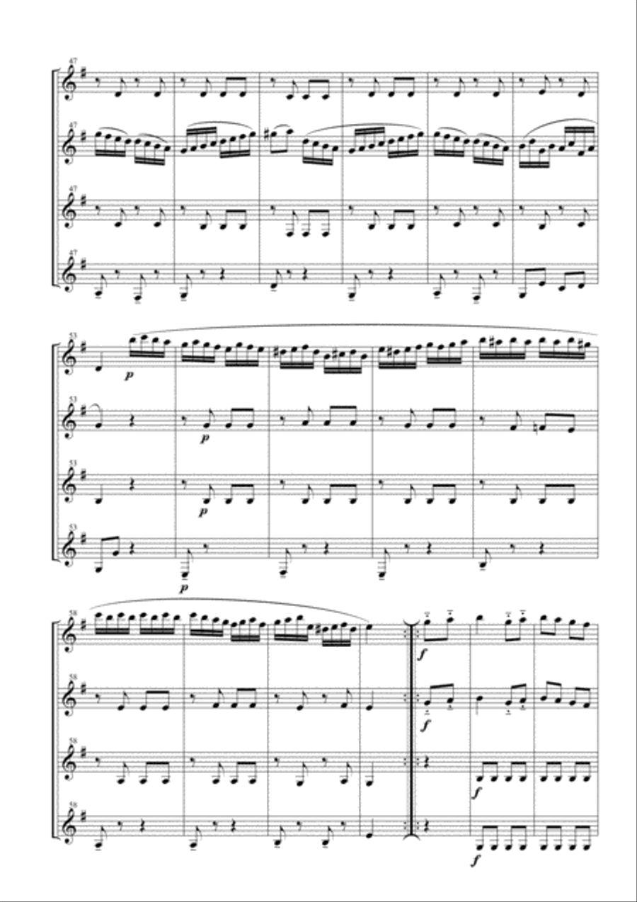 Rondò alla Turca (Turkish March) for Clarinet Quartet Clarinet Quartet scores gallery preview page 4