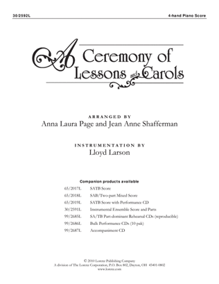 Book cover for A Ceremony of Lessons and Carols - 4-hand Piano Part