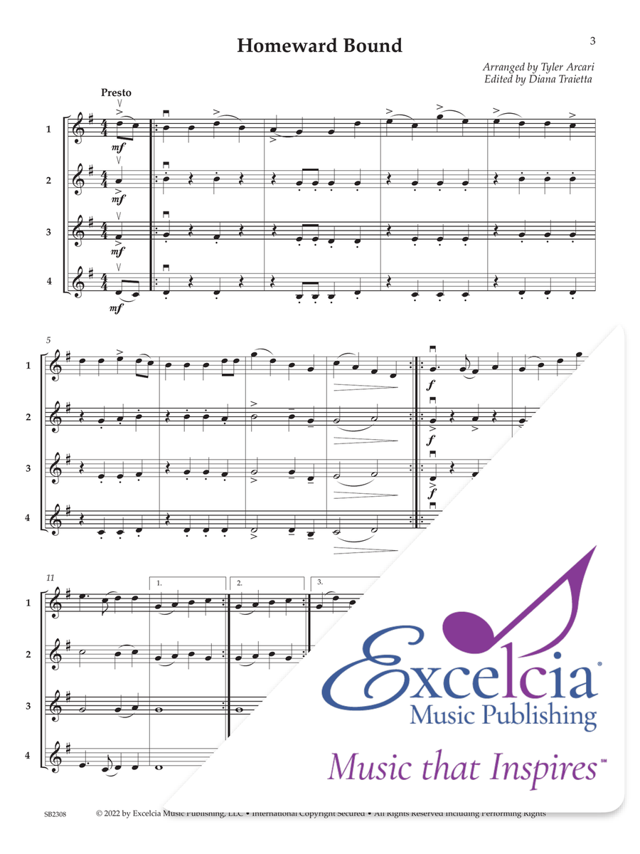 Adaptable Quartets (Sea Shanties) Violin scores gallery preview page 4