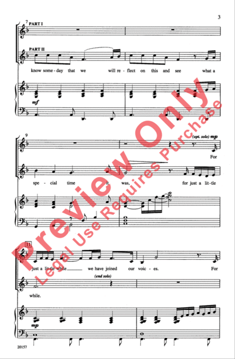 For Just a Little While 2-Part scores gallery preview page 3
