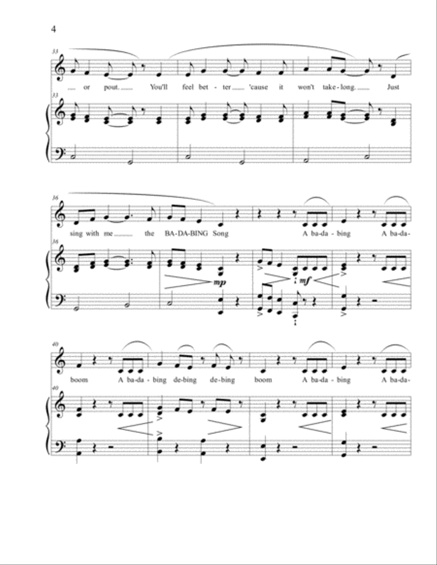 The Ba-Da-Bing Song Voice scores gallery preview page 4