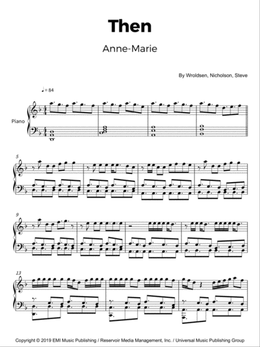 Then Piano Solo scores gallery preview page 1