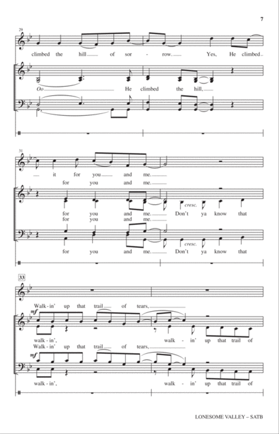 Lonesome Valley 4-Part scores gallery preview page 5