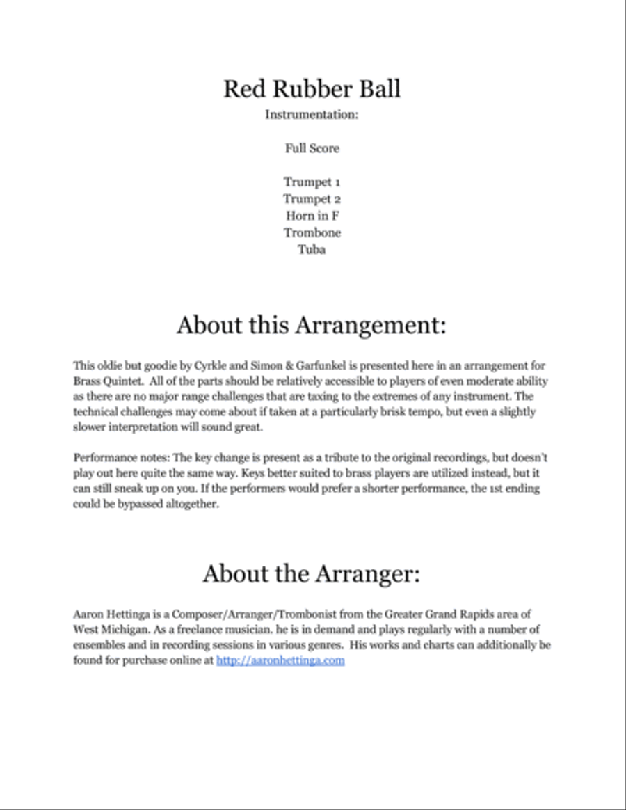 Red Rubber Ball Brass Ensemble scores gallery preview page 2
