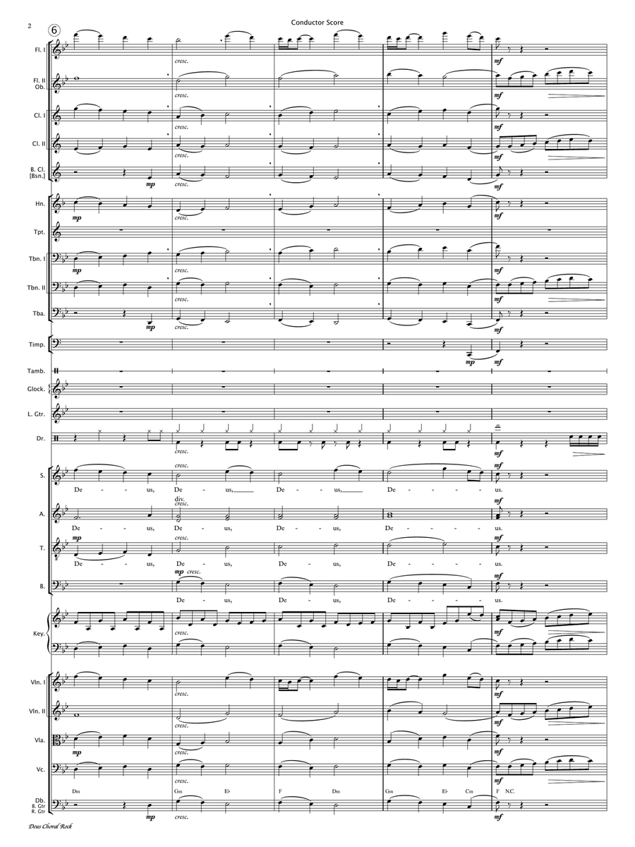 Deus Choral Rock (SAB Choir - Orchestra - Rock Band) 3-Part scores gallery preview page 4